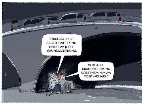 Cartoon: Grundsicherung... (medium) by markus-grolik tagged grundsicherung,buergergeld,existenzminium,arbeitslose,jobcenter,sozialversicherung,existenz,buerger,grundsicherung,buergergeld,existenzminium,arbeitslose,jobcenter,sozialversicherung,existenz,buerger