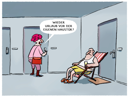 Cartoon: Inflations-Wellness (medium) by markus-grolik tagged urlaub,sparen,inflation,tourismus,region,deutschland,haustuer,ferien,preissteigerungen,kosten,preisanstieg,lohn,preis,spirale,teuerung,urlaub,sparen,inflation,tourismus,region,deutschland,haustuer,ferien,preissteigerungen,kosten,preisanstieg,lohn,preis,spirale,teuerung