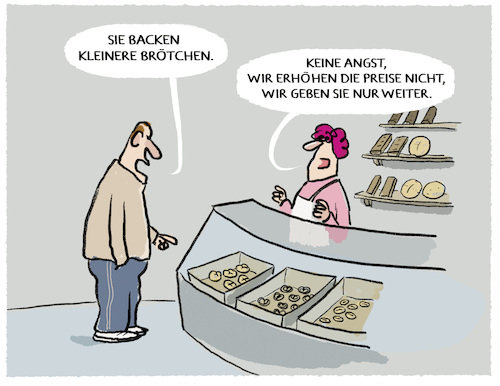 Inflationsbrötchen... von markus-grolik | Medien & Kultur Cartoon