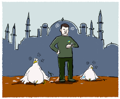 Cartoon: Irgendwo in Istanbul.... (medium) by markus-grolik tagged istanbul,ukraine,krieg,selenskji,putin,russland,waffenruhe,hinhaltetaktik,frieden,usa,trump,europa,eu,istanbul,ukraine,krieg,selenskji,putin,russland,waffenruhe,hinhaltetaktik,frieden,usa,trump,europa,eu