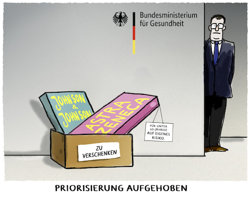 Cartoon: Johnson und Johnson... (medium) by markus-grolik tagged ohnson,priorisierung,impfstoff,aufgehoben,spahn,freiwiligkeit,risiken,stiko,empfehlungen,biontech,astra,zeneca,deutschland,europa,johnson,und,ohnson,priorisierung,impfstoff,aufgehoben,spahn,freiwiligkeit,risiken,stiko,empfehlungen,biontech,astra,zeneca,deutschland,europa,johnson,und