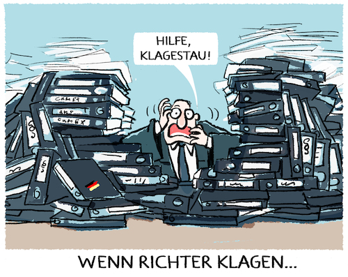 Cartoon: Justiz überlastet... (medium) by markus-grolik tagged justiz,rechtsstaat,zivilgerichte,gerichte,urteile,klagestau,klagen,richter,rechtssprechung,bearbeitungszeit,deutschland,demokratie,strafverfolgung,justiz,rechtsstaat,zivilgerichte,gerichte,urteile,klagestau,klagen,richter,rechtssprechung,bearbeitungszeit,deutschland,demokratie,strafverfolgung