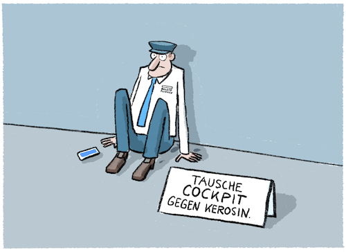 Cartoon: Kerosinmangel.... (medium) by markus-grolik tagged piloten,billigfluege,kerosin,flugverkehr,energiekrise,urlaub,fernreisen,tourismus,cockpit,sicherheit,service,piloten,billigfluege,kerosin,flugverkehr,energiekrise,urlaub,fernreisen,tourismus,cockpit,sicherheit,service