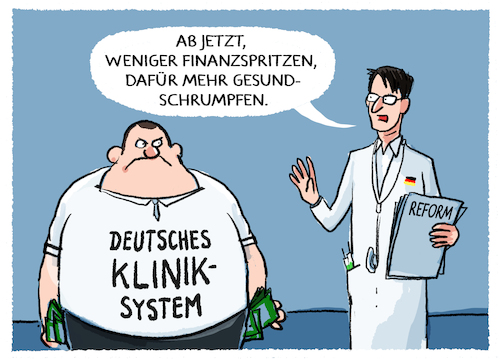 Cartoon: Lauterbachs Klinikreform... (medium) by markus-grolik tagged lauterbach,deutschland,klinik,klinikreform,gesundheitssystem,krankenhaeuser,lauterbach,deutschland,klinik,klinikreform,gesundheitssystem,krankenhaeuser