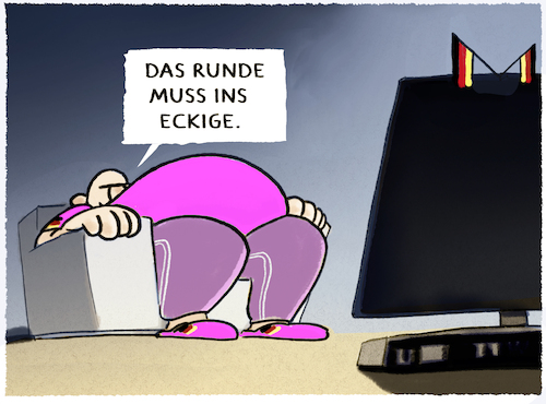 Cartoon: Los gehts... (medium) by markus-grolik tagged em,uefa,europameisterschaft,sommermaerchen,tv,fussball,nationalmannschaft,deutschland,auftaktspiel,nagelsmann,vorrunde,titel,titelgewinn,europameister,rund,eckig,em,uefa,europameisterschaft,sommermaerchen,tv,fussball,nationalmannschaft,deutschland,auftaktspiel,nagelsmann,vorrunde,titel,titelgewinn,europameister,rund,eckig