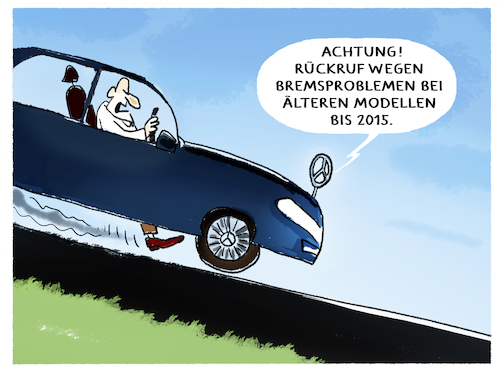 Cartoon: Mercedes (medium) by markus-grolik tagged mercedes,weltweit,rueckrufaktion,rueckruf,bremsdefekte,bremsprobleme,bremsen,auto,fahrzeug,daimler,deutschland,markenprodukt,markenname,premiumlimousine,suv,mercedes,weltweit,rueckrufaktion,rueckruf,bremsdefekte,bremsprobleme,bremsen,auto,fahrzeug,daimler,deutschland,markenprodukt,markenname,premiumlimousine,suv