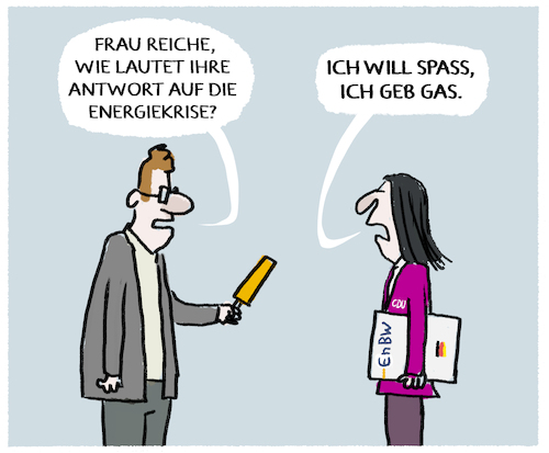 Cartoon: Mit EnBW und NDW... (medium) by markus-grolik tagged wirtschaftsministerin,reiche,gas,oel,energie,irankrieg,energiewende,deutschland,eon,enbw,argumente,lobby,gaslobby,lobbyregister,graskraftwerke,wirtschaftsministerin,reiche,gas,oel,energie,irankrieg,energiewende,deutschland,eon,enbw,argumente,lobby,gaslobby,lobbyregister,graskraftwerke