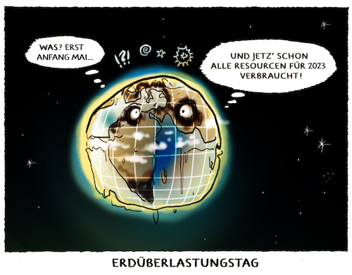 Cartoon: Nationaler Erdüberlastungstag (medium) by markus-grolik tagged erdueberlastungstag,deutschland,raubbau,sondervermoegen,schulden,ressourcen,konsum,verbrauch,erdueberlastungstag,deutschland,raubbau,sondervermoegen,schulden,ressourcen,konsum,verbrauch