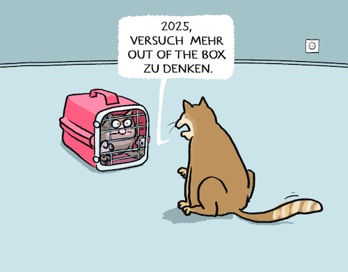 Cartoon: Neujahrs-Selbstoptimierung... (medium) by markus-grolik tagged 2024,2025,jahreswechsel,mindset,neujahrsvorsatz,vorsatz,selbstoptimierung,plan,katze,box,katzen,alltag,haustier,mensch,transportbox,2024,2025,jahreswechsel,mindset,neujahrsvorsatz,vorsatz,selbstoptimierung,plan,katze,box,katzen,alltag,haustier,mensch,transportbox