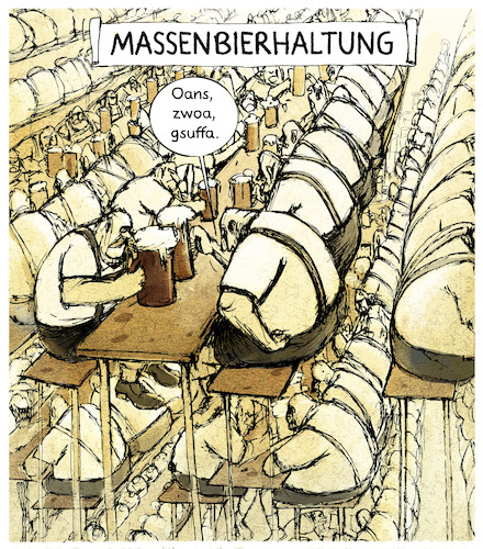 Cartoon: Oktoberfest (medium) by markus-grolik tagged wiesn,oktoberfest,muenchen,lederhosen,massenbesaeufnis,bier,alkohol,konsum,bierzelt,mass,massenabfertigung,bayern,wiesn,oktoberfest,muenchen,lederhosen,massenbesaeufnis,bier,alkohol,konsum,bierzelt,mass,massenabfertigung,bayern