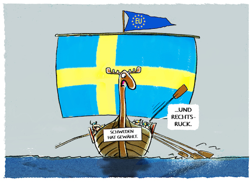 Cartoon: Parlamentswahl in Schweden (medium) by markus-grolik tagged parlamentswahl,schweden,ministerpraesidentin,andersson,ruecktritt,rechtsruck,kristersson,schwedendemokraten,europa,eu,parlamentswahl,schweden,ministerpraesidentin,andersson,ruecktritt,rechtsruck,kristersson,schwedendemokraten,europa,eu