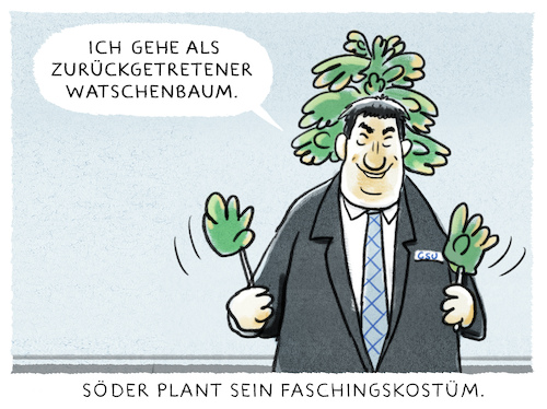 Cartoon: ...Parteivorsitz... (medium) by markus-grolik tagged seehofer,csu,parteivorsitz,söder,bayern,groko,münchen,berlin,fasching,bundesinnerminister,horst,seehofer,csu,parteivorsitz,söder,bayern,groko,münchen,berlin,fasching,bundesinnerminister,horst