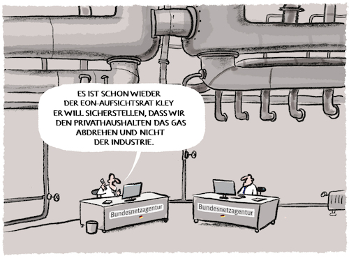 Cartoon: Prioritäten der Industrie (medium) by markus-grolik tagged industrielobby,kley,aufsichtsrat,eon,prioritaeten,wirtschaft,energieversorger,deutschland,bundesnetzagentur,birnbaum,privathaushalte,industrielobby,kley,aufsichtsrat,eon,prioritaeten,wirtschaft,energieversorger,deutschland,bundesnetzagentur,birnbaum,privathaushalte