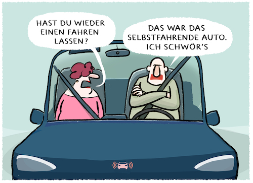 Cartoon: Selbstfahrende Zukunft.... (medium) by markus-grolik tagged selbstfahred,reizdarm,auto,intellientes,autofahrer,beifahrer,autobahn,verkehr,blähung,autoindustrie,selbstfahred,reizdarm,auto,intellientes,autofahrer,beifahrer,autobahn,verkehr,blähung,autoindustrie