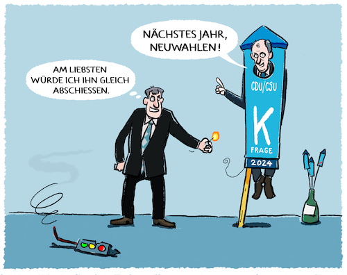 Cartoon: Silvesterböllerei... (medium) by markus-grolik tagged cdu,csu,union,opposition,ampel,neuwahlen,soeder,merz,kanzler,kanzlerkandidatur,scholz,bundesregierung,silvester,feuerwerk,boeller,kracher,2024,jahreswechsel,deutschland,cdu,csu,union,opposition,ampel,neuwahlen,soeder,merz,kanzler,kanzlerkandidatur,scholz,bundesregierung,silvester,feuerwerk,boeller,kracher,2024,jahreswechsel,deutschland