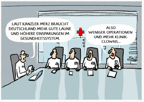 Cartoon: Spätherbst der Reformen... (medium) by markus-grolik tagged gesundheit,system,medizin,kanzler,merz,einsparungen,reformen,gesundheitssystem,klinik,krankenhaus,sparen,warken,finanzen,gesundheit,system,medizin,kanzler,merz,einsparungen,reformen,gesundheitssystem,klinik,krankenhaus,sparen,warken,finanzen