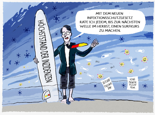 Cartoon: Surfpolitik.. (medium) by markus-grolik tagged ampel,infektionsschutzgesetz,corona,omikron,maskenpflicht,freedom,day,lauterbach,spd,fdp,gruene,buschmann,inzidenzen,delta,bundesgesundheitsminister,ampel,infektionsschutzgesetz,corona,omikron,maskenpflicht,freedom,day,lauterbach,spd,fdp,gruene,buschmann,inzidenzen,delta,bundesgesundheitsminister