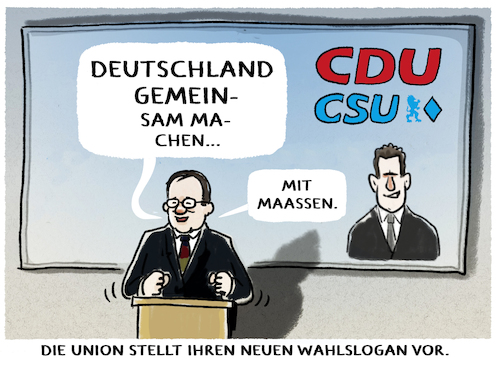 Cartoon: Teamgeist (medium) by markus-grolik tagged bundestagswahl,laschet,cdu,csu,kanzlerkandidat,union,partei,maassen,pressefreiheit,bundestagswahl,laschet,cdu,csu,kanzlerkandidat,union,partei,maassen,pressefreiheit