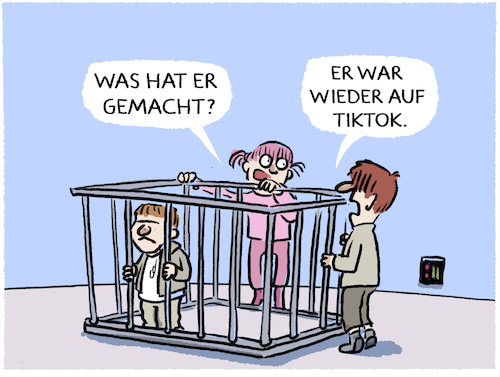 Cartoon: Tiktok (medium) by markus-grolik tagged tiktok,social,media,instagram,plattform,kinder,erziehung,medienkompetenz,handy,smartphone,kindheit,verbote,tiktok,social,media,instagram,plattform,kinder,erziehung,medienkompetenz,handy,smartphone,kindheit,verbote
