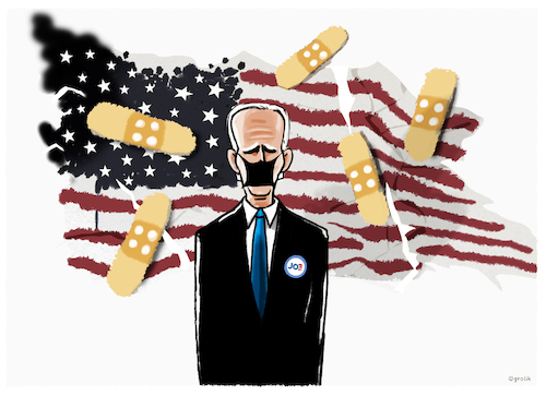 Cartoon: Time for healing... (medium) by markus-grolik tagged joe,biden,usa,us,president,elect,camilla,harris,washington,demokratie,joe,biden,usa,us,president,elect,camilla,harris,washington,demokratie