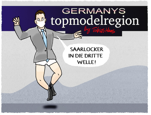 Cartoon: Tobias Hans (medium) by markus-grolik tagged modellregion,lockdown,lockern,ostern,hans,saarland,corona,dritte,welle,pandemie,mutationen,modellregion,lockdown,lockern,ostern,hans,saarland,corona,dritte,welle,pandemie,mutationen