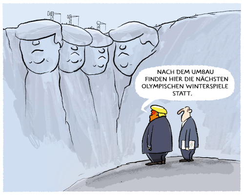 Cartoon: Trump Rushmore (medium) by markus-grolik tagged donald,trump,maga,rushmore,olympiade,winterspiele,macht,alleinherrschaft,usa,olympische,spiele,denkmal,donald,trump,maga,rushmore,olympiade,winterspiele,macht,alleinherrschaft,usa,olympische,spiele,denkmal