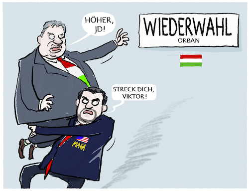 Cartoon: US-Wahlkampfhilfe... (medium) by markus-grolik tagged ungarn,jd,vance,orban,europa,usa,maga,budapest,trump,putin,russland,wahlkampfhilfe,wahlen,ungarn,jd,vance,orban,europa,usa,maga,budapest,trump,putin,russland,wahlkampfhilfe,wahlen