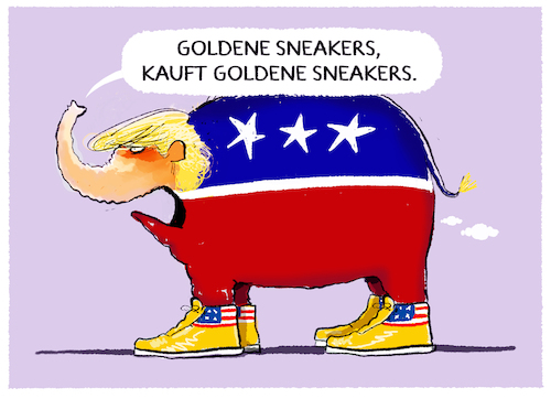 Cartoon: Verzweifelter Schuhverkäufer... (medium) by markus-grolik tagged trump,usa,us,praesident,donald,new,york,355,millionen,dollar,strafe,strafzahlung,betrugsprozess,bundesstaat,republikaner,schuhe,sneaker,con,never,surrender,high,top,wahlwerbung,trump,usa,us,praesident,donald,new,york,355,millionen,dollar,strafe,strafzahlung,betrugsprozess,bundesstaat,republikaner,schuhe,sneaker,con,never,surrender,high,top,wahlwerbung