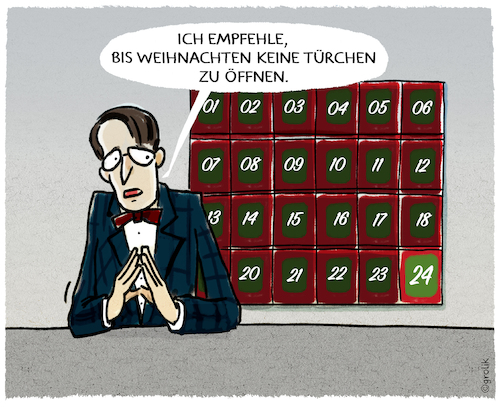 Cartoon: Virologik... (medium) by markus-grolik tagged weihnachtskalender,karl,lauterbach,virus,covid,pandemie,beschränkungen,lockdown,weihnachtskalender,karl,lauterbach,virus,covid,pandemie,beschränkungen,lockdown