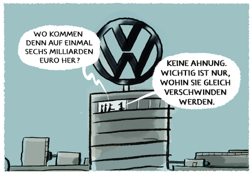Cartoon: VW...wundersam... (medium) by markus-grolik tagged vw,milliarden,deutschland,konzern,manager,boni,wirtschaft,vorstand,vw,milliarden,deutschland,konzern,manager,boni,wirtschaft,vorstand