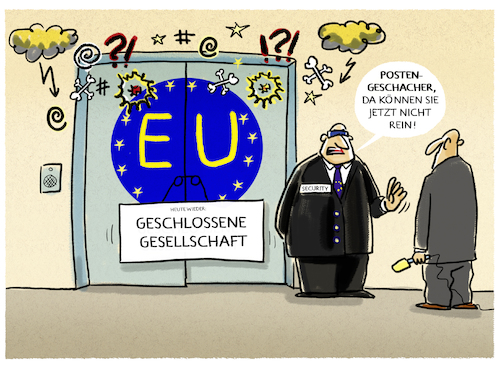 Cartoon: Wahl zum EU-Kommissionspräsident (medium) by markus-grolik tagged eu,kommissionspraesident,weber,timmermans,verstager,postengeschacher,demokratie,bruessel,europa,eu,kommissionspraesident,weber,timmermans,verstager,postengeschacher,demokratie,bruessel,europa