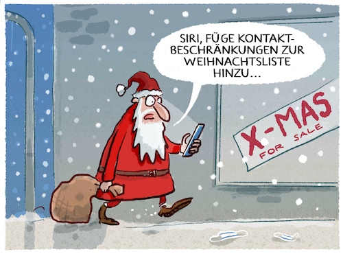 Cartoon: Winter 2021 (medium) by markus-grolik tagged weihnachten,kontaktbeschraenkungen,lockdown,omikron,siri,nikolaus,weihnachtsgeschaeft,pandemie,deutschland,winter,coronavirus,heiligabend,weihnachten,kontaktbeschraenkungen,lockdown,omikron,siri,nikolaus,weihnachtsgeschaeft,pandemie,deutschland,winter,coronavirus,heiligabend