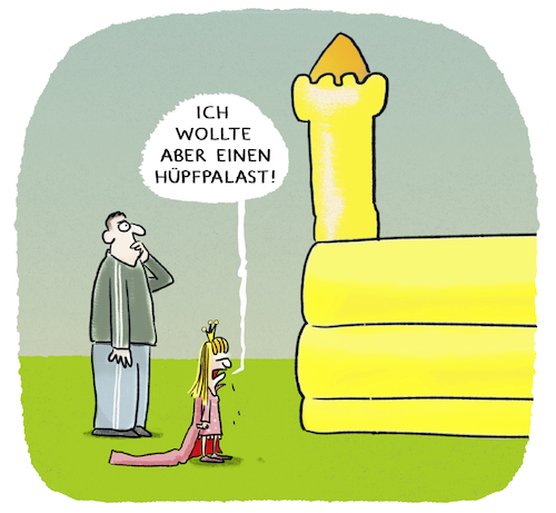 Cartoon: ...Wünsche... (medium) by markus-grolik tagged prinzessin,klind,kinder,kleinkind,erziehung,hüpfburg,wunschdenken,hoffnung,prinzessin,klind,kinder,kleinkind,erziehung,hüpfburg,wunschdenken,hoffnung