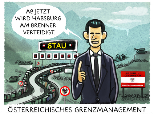 Cartoon: Zaunbau am Brenner (medium) by markus-grolik tagged europa,austriaösterreich,grenzmanagement,italien,flüchtlinge,brenner,balkanroute,eu,aussenpolitik,sebastian,kurz,övp,brüssel,flüchtlingspolitik,alpen,südtirol,immigration,grolik,refugee,europa,austriaösterreich,grenzmanagement,italien,flüchtlinge,brenner,balkanroute,eu,aussenpolitik,sebastian,kurz,övp,brüssel,flüchtlingspolitik,alpen,südtirol,immigration,grolik,refugee