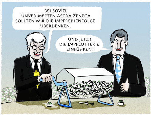 Cartoon: Zusatzzahl... (medium) by markus-grolik tagged impfreihenfolge,lotterie,astra,zeneca,impfen,deutschland,söder,kretschmann,impfreihenfolge,lotterie,astra,zeneca,impfen,deutschland,söder,kretschmann