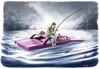 Cartoon: Angler. ganz allein (small) by markus-grolik tagged angler,fischen,wasser,angel,auto,hochwasser,überschwemmung,flut,weltuntergang