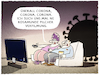 Cartoon: Augen zu und durch... (small) by markus-grolik tagged rona,virus,angst,schlagzeilen,panik,medien,tv,rosamunde,pilcher,gesundheit,sars,covid