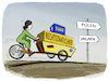 Cartoon: Baerbock biking (small) by markus-grolik tagged aussenministerin,baerbock,polen,pis,ampel,antrittsbesuch,ungarn,eu,eugh,rechtsstaat,bruessel,deutschland,gruene,lastenfahrrad