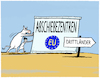 Cartoon: EU-Abschiebezentren.... (small) by markus-grolik tagged eu,europa,drittlaender,herkunftslaender,abschiebung,abschiebezentren,rechtsraum,verlagerung,parlament