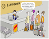 Cartoon: Lufthansa... (small) by markus-grolik tagged lufthansa,kerosinmangel,flugverkehr,tourismus,wingsuit,urlaub,flugzeuge,flugreisende,deutschland,kerosin