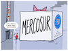 Cartoon: Mercosur-Freihandelsabkommen... (small) by markus-grolik tagged freihandelszone,freihandelsabkommen,zollfrei,handel,mercosur,eu,europa,ursula,von,der,leyen,präsendentin,brasilien,argentinien,bauern,landwirtschaft,pestizide,preise,klimawandel,abholzung