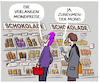 Cartoon: Schokoschock (small) by markus-grolik tagged schoko,schockpreise,schokolade,mondpreis,preis,kakao,discounter,inflation,dubai,nüsse,ernte,lebensmittel,luxus