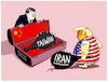 Cartoon: USA und China... (small) by markus-grolik tagged usa,china,trump,grossmacht,imperialismus,xi,jinping,einflusssphaeren,geopolitik,weltwirtschaft,taiwan,venezuela,iran,wirtschaft,öl,gas