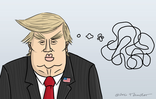 Cartoon: Trump thinking (medium) by Mandor tagged donald,trump