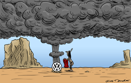 Cartoon: Volkswagen (medium) by Mandor tagged volkswagen,emission
