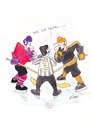 Cartoon: Check mich! (small) by Josch tagged eishockey ice hockey bully schiri schiedsrichter linesman linesmen scherzkeks jokers zettel auf dem rücken spaßvögel face off fun ahnungslos was zum teufel