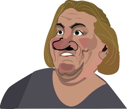 Cartoon: Depardieu (medium) by JSanders tagged depardieu,gerard,french,cinema,francosische,kino