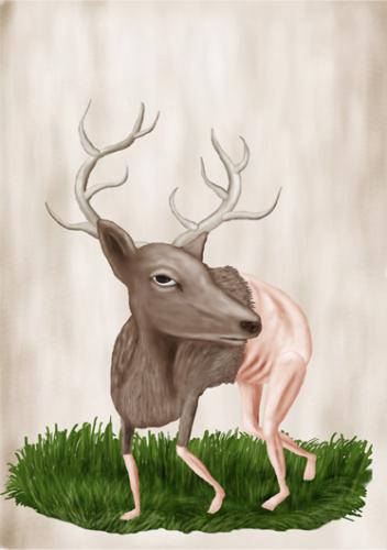 Cartoon: deer (medium) by seishiro tagged art