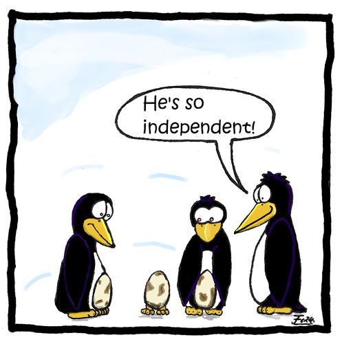 Cartoon: independent (medium) by fricke tagged penguin,cartoon,fricke,funny