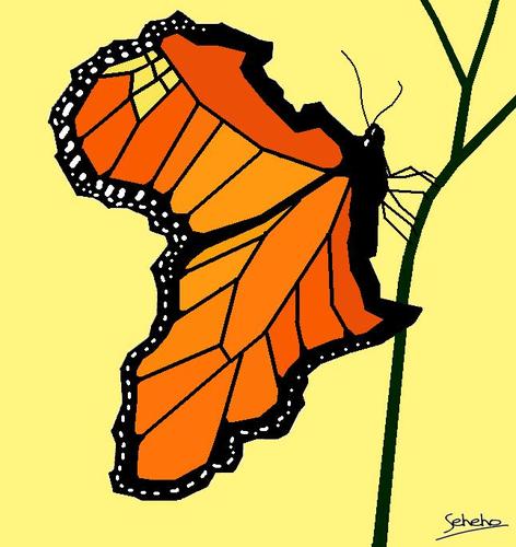 Cartoon: AFRICA THE BEAUTIFUL (medium) by Thamalakane tagged insect,monarch,butterfly,africa